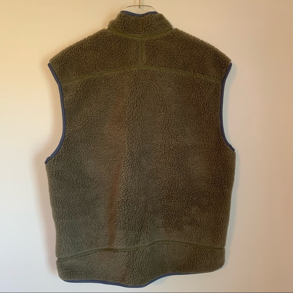 SOLD! Patagonia Classic Retro X Vest Deep Pile Green Sherpa Men's XL Full Zip - Picture 4 of 7